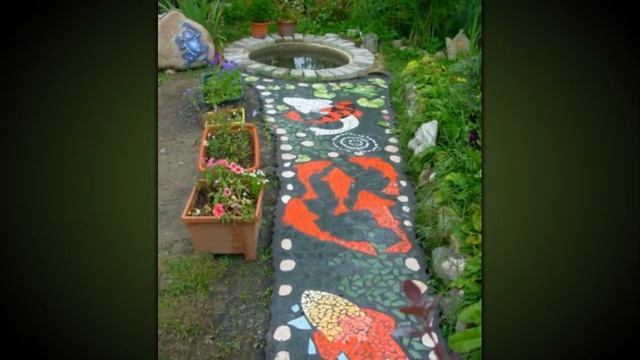 Красивая садовая дорожка. Садовая дорожка из пластиковых бутылок. смотреть онлайн