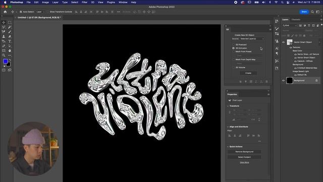 How to make THIS cool 3D Chrome Text Effect | Photoshop Text Tutorial For Beginners смотреть онлайн