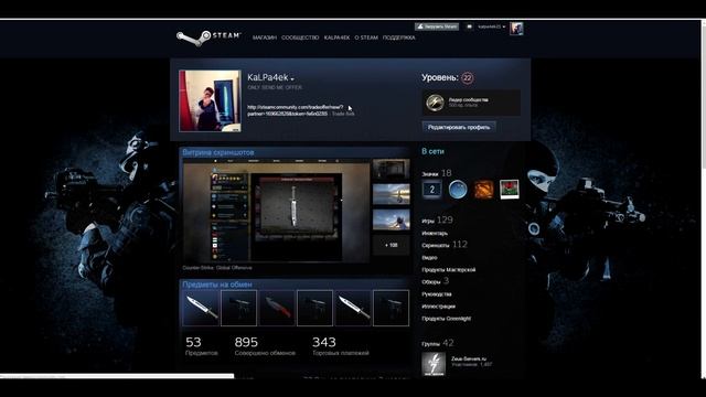 Как открыть инвентарь в Steam? Где найти ссылку для обмена? смотреть онлайн