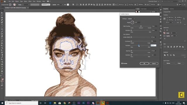 Convert Your Photo into Pencil scribble | Adobe illustrator Pencil scribble sketch | Graphic design смотреть онлайн