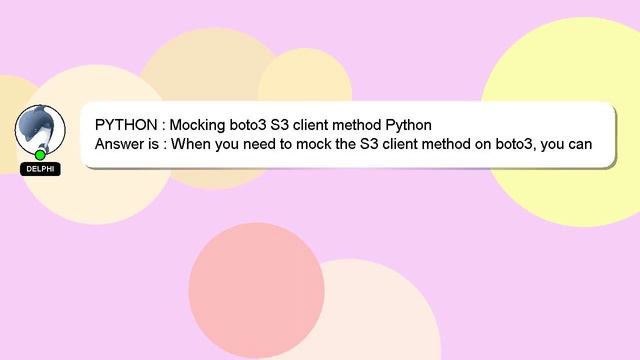 PYTHON : Mocking boto3 S3 client method Python смотреть онлайн