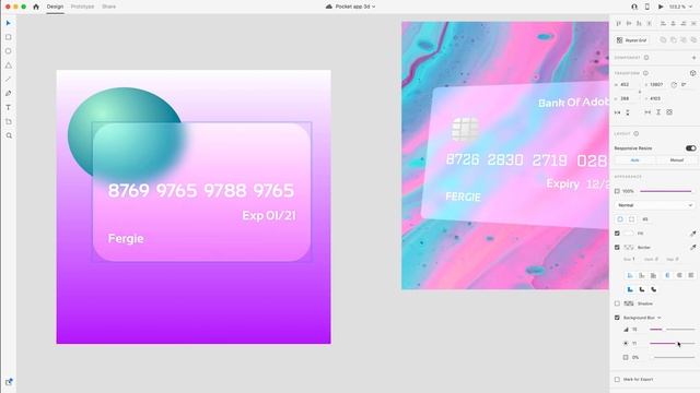 ADOBE XD | Create A Glassmorphism Design