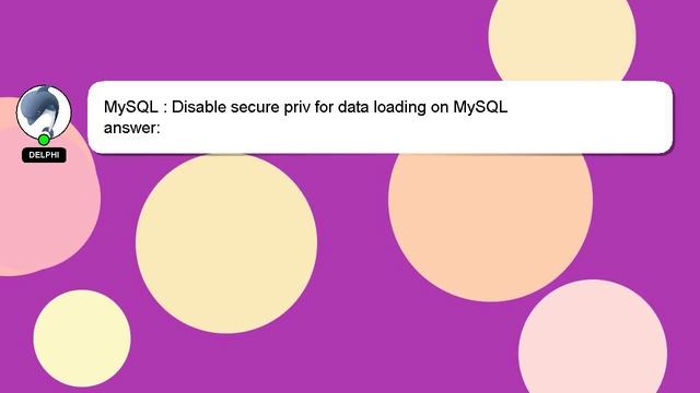 MySQL : Disable secure priv for data loading on MySQL смотреть онлайн