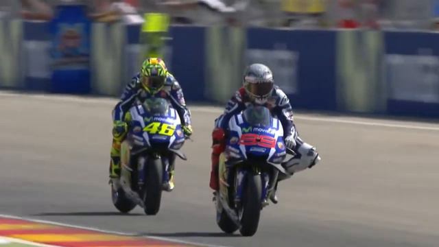 ROSSI VS LORENZO BATTLE FOR 2nd ARAGON 2016 #motogp смотреть онлайн