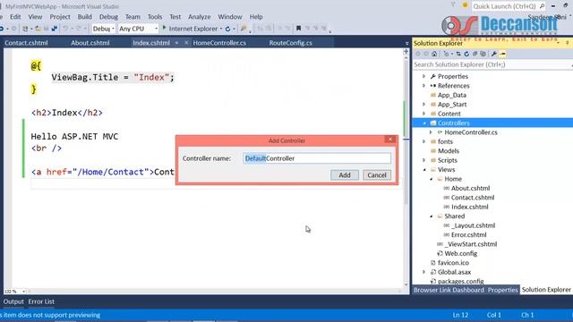 Create your First .NET MVC 5.2 Web Application-Video 2 - MVC Tutorial смотреть онлайн