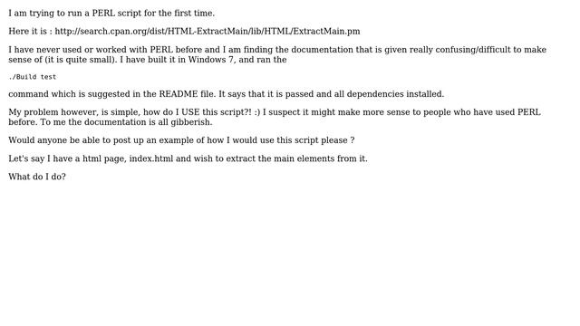 How can I run this Perl script in Windows? смотреть онлайн