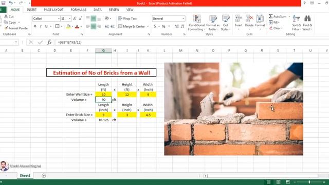 How to Calculate Number of Bricks in a Wall | Excel Spreadsheet смотреть онлайн