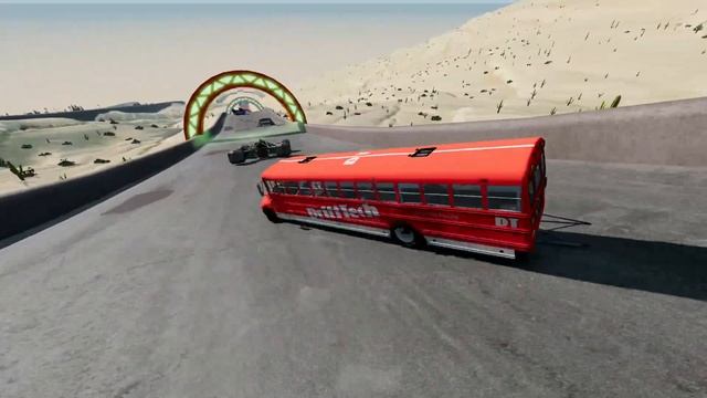 Buses on the downhill with obstacles 03 | BeamNG drive смотреть онлайн