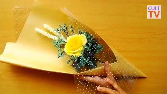 Упаковка и оформление цветов. Мастер класс. Подарочный букет роз. смотреть онлайн