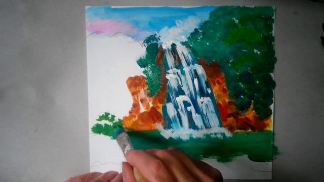 Как нарисовать водопад за 10 минут смотреть онлайн
