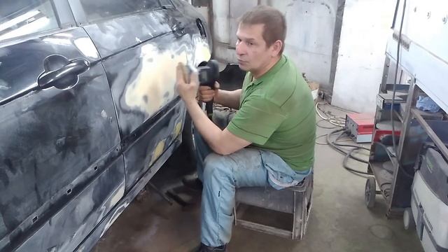 Шлифование шпаклёвки и выведение плоскости.Festool ETS  150/5