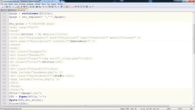 Simple PHP Web Page Creation Script смотреть онлайн