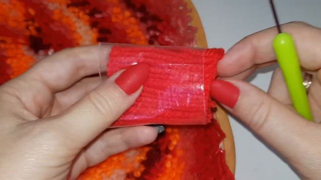 ИТОГ. Коврик из ниток на сетке. Ковер РОЗА своими руками. Набор с Aliexpress смотреть онлайн