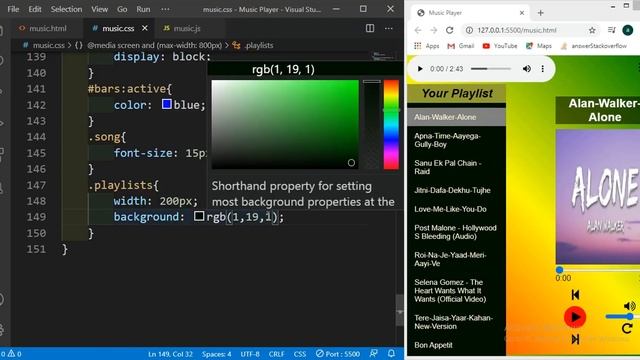 How to make Music Player app using HTML CSS and JavaScript | javascript project смотреть онлайн