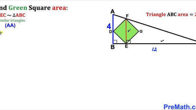 Olympiad Math | Can you find area of the Green shaded square? | #math #maths смотреть онлайн