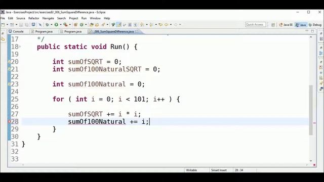 proj euler #6 sum square difference in java смотреть онлайн