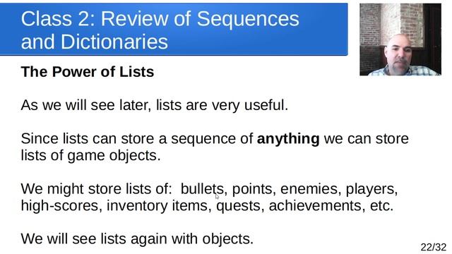 ETGG1802 - Class 2 - Review of Sequences and Dictionaries смотреть онлайн