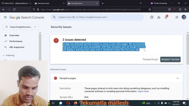 How to fix "Deceptive site ahead" error on my site/ Google search console смотреть онлайн