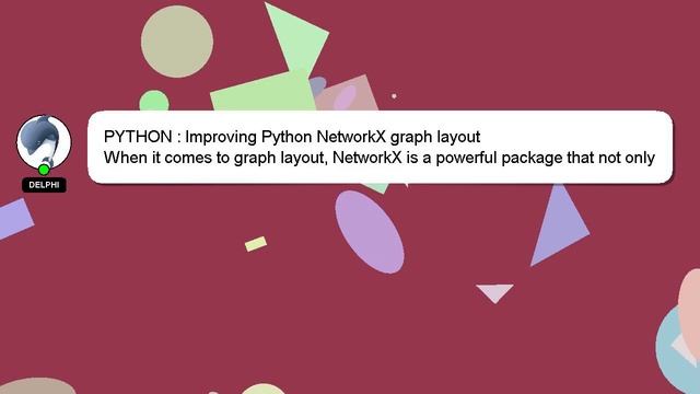 PYTHON : Improving Python NetworkX graph layout смотреть онлайн