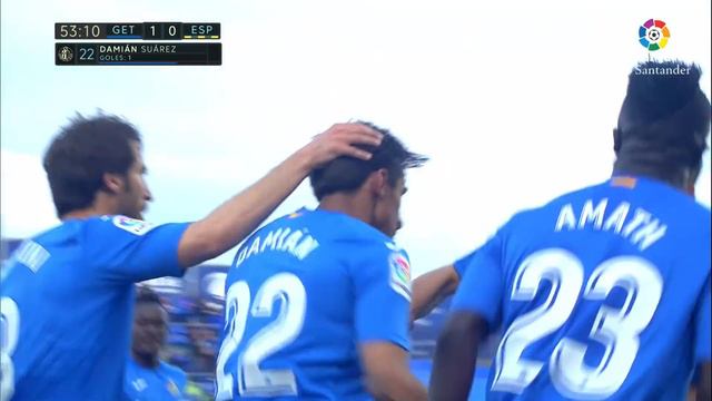 Golazo de Damián Suárez (1-0) Getafe CF vs RCD Espanyol смотреть онлайн