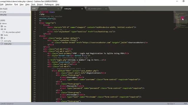 Creating a Login and Registration form in PHP and SQLite using PDO Tutorial Demo смотреть онлайн
