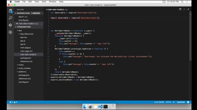 Hello World native iOS mobile app using TypeScript and NativeScript смотреть онлайн