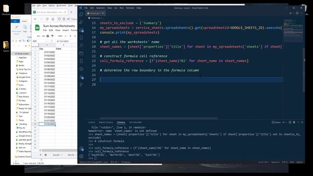 How To Sum Across Worksheets With Google Sheets API Using Python смотреть онлайн