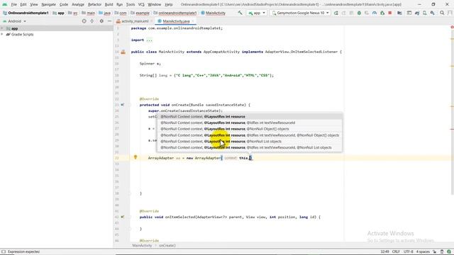 Implementing Listener And Working With Spinner смотреть онлайн