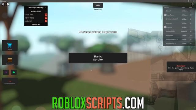 NO SCOPE SNIPING (ROBLOX) | HACK/SCRIPT | SILENT AIM, GUN MODS & MORE! смотреть онлайн