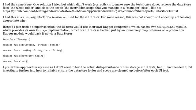 There are multiple DataStores active for the same file in HiltAndroidTest (2 Solutions!!) смотреть онлайн