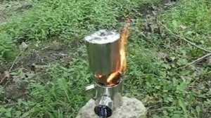 турбо-печка (печка Бонда) в работе