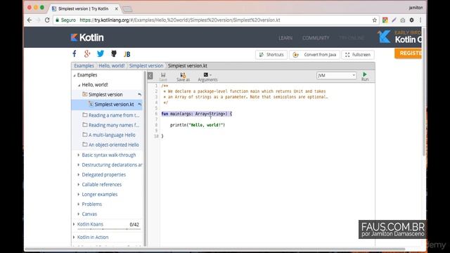 Curso kotlin - Executando códigos online 03 смотреть онлайн