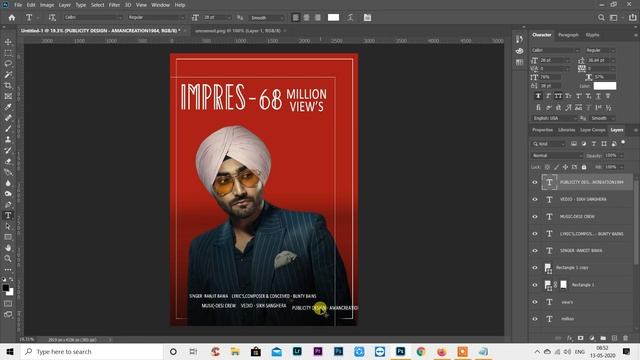 PUNJABI SONG POSTER DESIGN IN PHOTOSHOP 2020 | смотреть онлайн