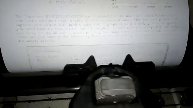 Panasonic KX-P 2135 Test Page Dot Matrix Printer смотреть онлайн