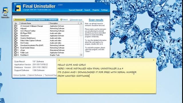 Final Uninstaller 2.6.9 + serial Key FREE DOWNLOAD смотреть онлайн