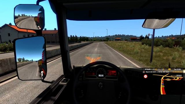 Euro Truck Simulator 2 - Renault Premium 460HP - Heavy Trailer Transporting Concrete Beams 51 Ton смотреть онлайн