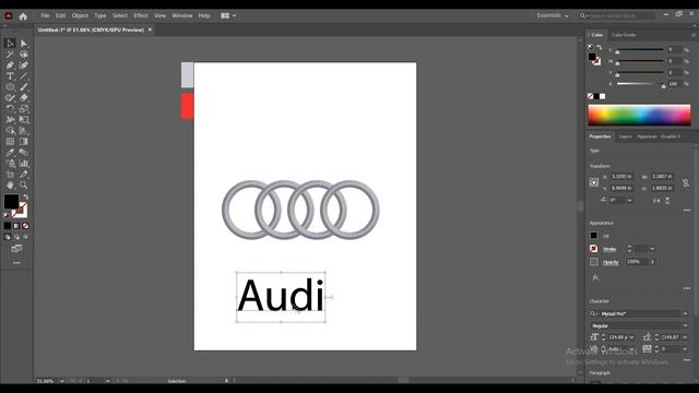 How to create AUDI LOGO with Illustrator Tutorial смотреть онлайн