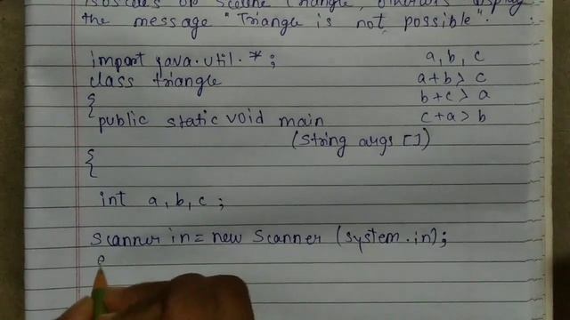 program to check a triangle is possible || Equilateral || Isosceles || scelene || java смотреть онлайн