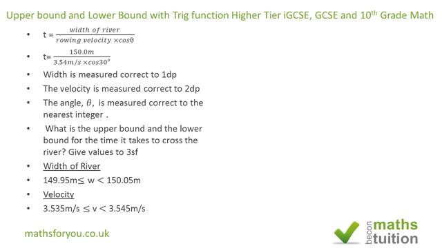 Lower bound and Upper Bound with Trig function, iGCSE, GCSE and 10th Grade Math смотреть онлайн