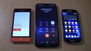Incoming call & Outgoing call+Ringing Alarms at the Same Time Samsung Galaxy S4 mini+Neffos+HTC 8S