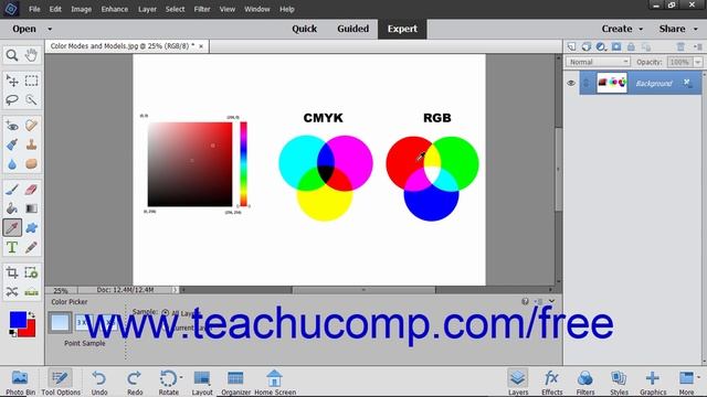 Photoshop Elements 2019 Tutorial Selecting Colors with the Color Picker Tool Adobe Training смотреть онлайн