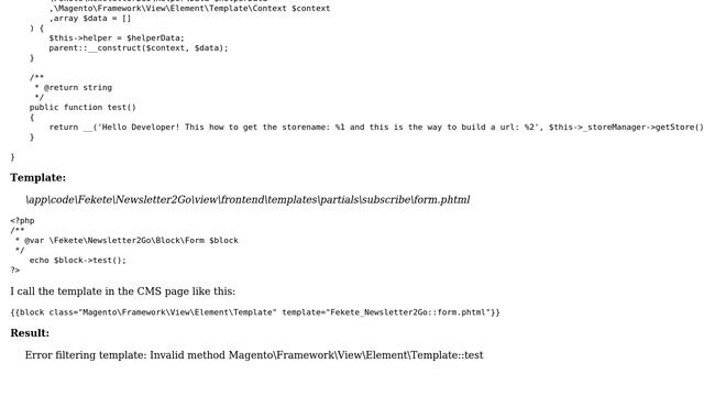 Magento: Create block and use it in template - Error filtering template: Invalid method смотреть онлайн