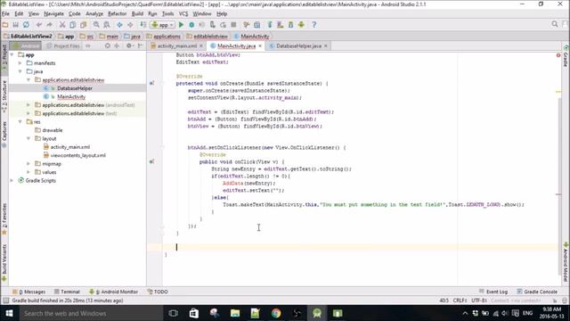 Saving data with SQLite and adding it to a ListView смотреть онлайн