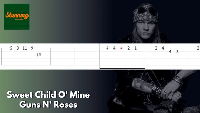 Guns N' Roses - Sweet Child O' Mine - Stunning Guitar Tab смотреть онлайн