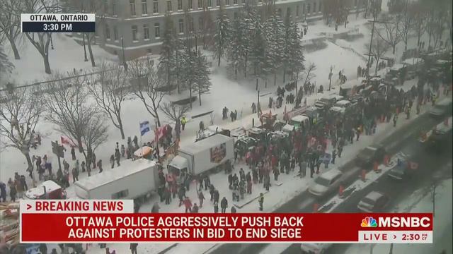 Canadian Convoy Protesters Invade MSNBC Live Report Yelling ‘Freedom’ at Top of Lungs смотреть онлайн
