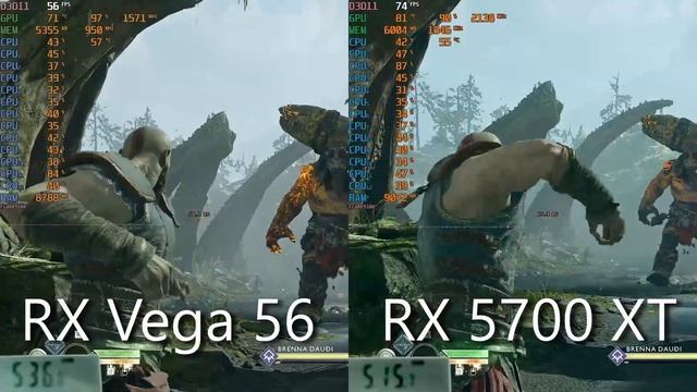 God of War - RX Vega 56 vs RX 5700 XT - 1080p Ultra grafiikka asetukset смотреть онлайн