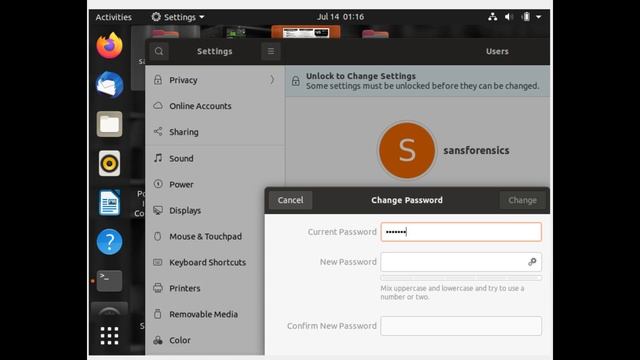 How to change your password in SANS SIFT WORKSTATION смотреть онлайн