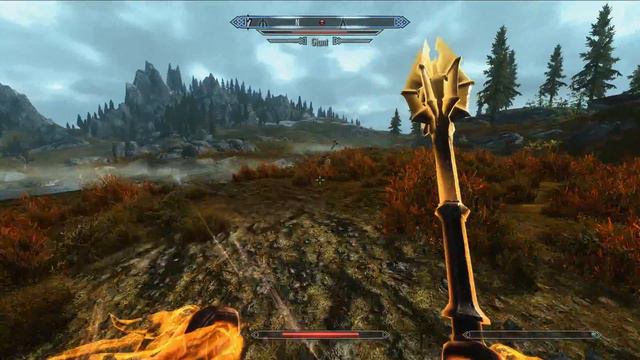 The Elder Scrolls V: Skyrim Sauron's Mace VS Giant