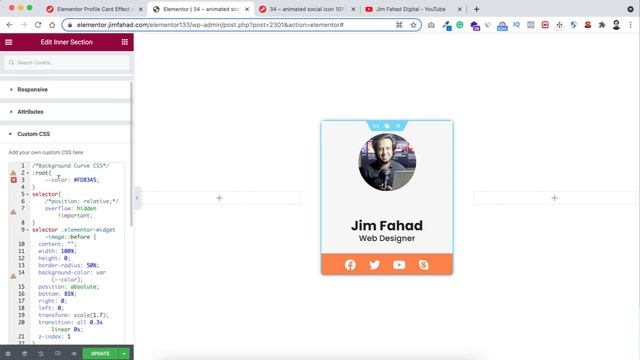 Elementor Animated Profile Card Effect | WordPress Elementor Pro Tutorial | Elementor Tips & Tricks смотреть онлайн