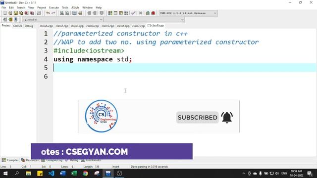 What is a parameterised constructor ? with program example | C++ Programming Tutorials in Hindi - 6 смотреть онлайн